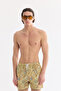 Men's Yellow Quick-Drying Printed Relaxed Fit Swim Shorts with Bag A61Y3817 - 2