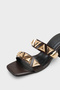Aubrie Blunt Toe Metal-Accented Medium Heeled Women's Shoes Slipper - 2