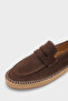 Boris Genuine Leather Suede Espadrille Sole Men's Loafer Shoes - 4