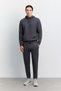 Men's Anthracite Elastic Waist Lace-Up Easy-Iron Regular Fit Sweatpants B003404