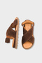 Elvira Cross-Strapped Velcro Leather Women's Sandals - 4