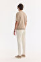 Men's Mink Polo Collar Buttonless Textured Knitwear Regular Fit T-Shirt A61Y5033 - 4