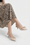 Nikolia Stoned Bowknot Pointed Toe Satin Mid-Heel Women's Shoes - 7