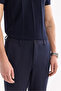Men's Navy Blue Elastic Waist Viscose Blended Elastane Slim Fit Chino Trousers A61Y3212 - 5
