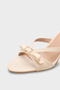 Vivia Pointed Toe Stoned Buckle Satin Medium Heeled Stylish Women's Slippers - 2