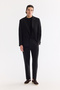 Men's Black Elastic Waist Linen Blend Relaxed Fit Trousers A61Y3204 - 8