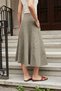 Women's Crush Cupra High Waist Pocketed Segmented Midi Skirt-Khaki - 4