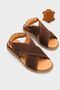 Elvira Cross-Strapped Velcro Leather Women's Sandals