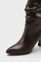 Lilia Patent Leather Look Pointed Toe High Heeled Drawstring Side Zipper Casual Stylish Women's Boots - 4
