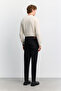 Men's Black Antique Washed Cotton Elastane Roman Crop Slim Fit Jean Trousers A62Y3525 - 5