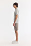 Men's Gray Crew Neck Printed Viscose Blended Bi-Stretch Regular Fit T-Shirt A61Y1160 - 3