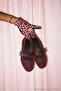 June Buckle Double Strap Mesh Round Toe Flat Heeled Casual Women's Ballerinas - 7