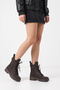 Women's Winter Stylish Boots with Zipper and Thick Sole, Brown - 6