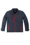 Unisex Navy Blue Full Zip Fleece Softshell Jacket Regular Pockets Polo Collar Wind Resistant - 2