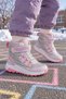 Huggiee Glittery Heart Detailed Velcro and Lace-Up Winter Girls' Boots - 7