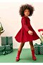 Girl's Plain Red Dress - 3