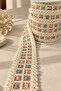 Raw Thread Embroidered Colorful Embroidery Detailed Ribbon Lace (1Mt)
