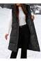 Women's Long Black Hooded Puffer Vest - 5