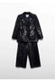 Girl's Sequined Pants Jacket Set Black