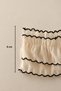 Ecru Black Embroidered Detailed Ruffled Stripe - 3