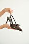 Women's Sinco Bow Heeled Shoes - Brown-Patent Leather - 2