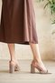 Women's Saly Corner Toe Heeled Shoes - Mink - 3