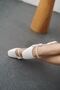 Women's Maste Pearl Low Heel Shoes - White-Leather - 4
