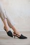 Women's Pope Low Heel Shoes - Black Suede - 2