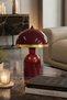 Luna Golden Lampshade with Burgundy Metal Body - 25 cm - Living Room Lighting - Decorative Table Lamp - 2