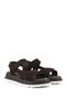 Women's Brown Suede Velcro Strap Genuine Leather Sandals - 2