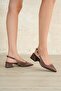 Women's Mely Buckle Short Heeled Shoes - Polka Dot-Brown - 2