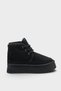 Women's Pastor Fur Short Boots - Black Suede - 6