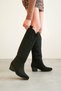 Women's Umke Cowboy Boots - Black Suede