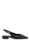 Women's Black Blunt Toe Open Back Shoes