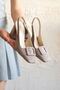 Women's Jine Corner Toe Square Buckle Heeled Shoes - Mink