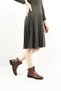 Women's Coffee Floater Zippered Rubber Sole Genuine Leather Boots - 3