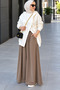 Women's seasonal cupra pike fabric full length skirt pants 3237 mink - premium series - 2