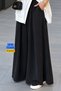 Women's Seasonal Cupra Pique Fabric Full Length Skirt Trousers 373 Black - Premium Series
