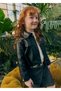 Girl's leather jacket black