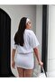 Crew Neck Mini Dress with Waist Tie - 5