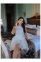 Floral Embroidered Sequin Mini Dress - 6
