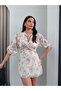 Pre-Tied Balloon Sleeve Floral Dress