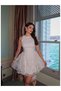 Floral Embroidered Sequin Mini Dress - 4