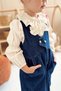 Ruffled Shirt Denim Overalls 2-Piece Set Navy Blue - 4