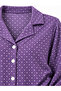 Women's Milan Fabric Purple Polka Dot Shirt Collar Button-Down Long Sleeve Winter Pajamas Set - 5