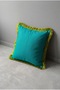 Green Background, Green Tassels 43X43Cm 1 Piece Square Throw Pillow Cover - 2