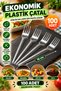 Transparent Plastic Forks, 100-Pack, Disposable Picnic and Serving Forks - 2
