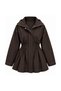 Women's Drawstring Waist Zippered Denim Jacket 3257 Brown - Premium Series