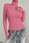 Unisex Pink Premium Cotton Turtleneck Camisole Ribbed Slimfit Turtleneck Sweater - 3