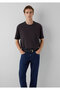 Black Brown Basic T-Shirt Loose Fit / Comfortable Cut 0612731-90892 - 2